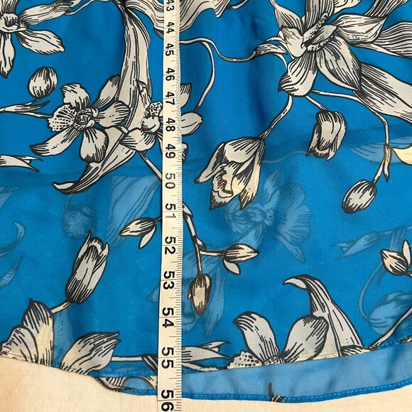 Taylor Small Blue Floral Ruffle Maxi Dress Tiered Boho Spring Summer Lined - Picture 9 of 10